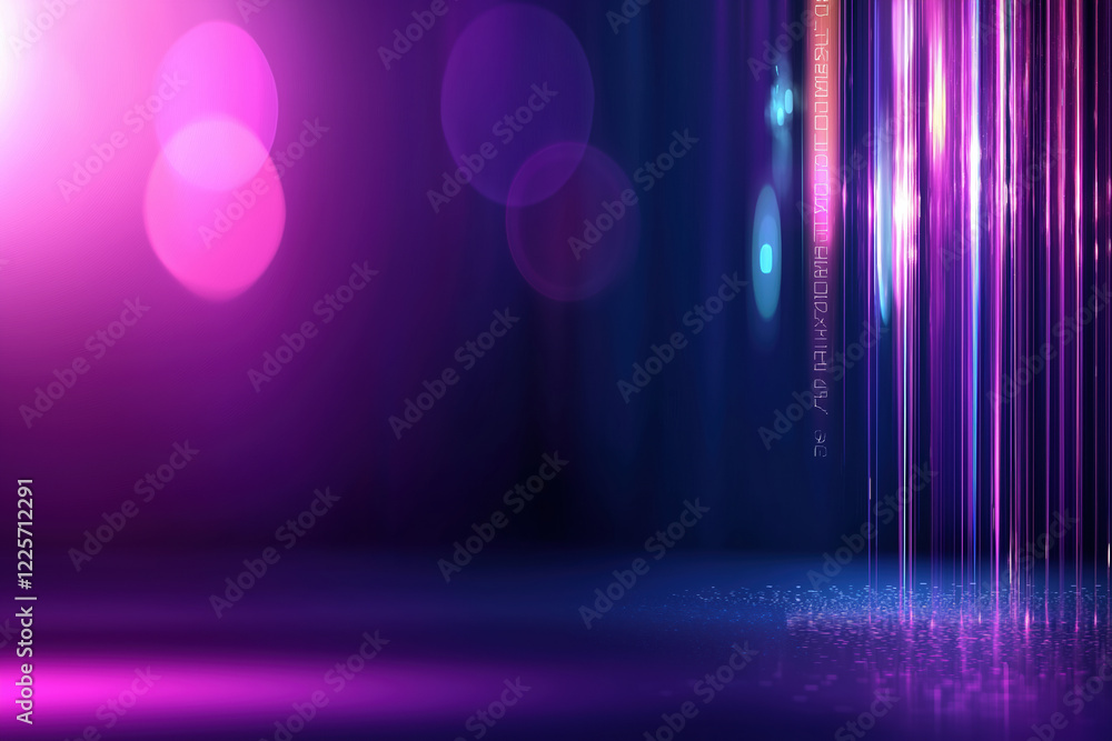 Poster colorful abstract light patterns create a vibrant atmosphere at a nighttime event