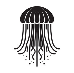 jelly fish silhouette vector illustration