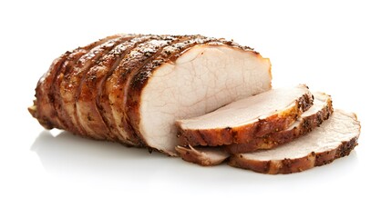 Delicious Roasted Pork Loin Slices, Herb Roasted Pork Tenderloin,  Crispy Skin, Seasoned Meat