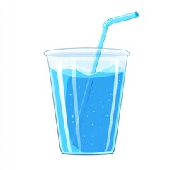 Blue Drink in Disposable Cup