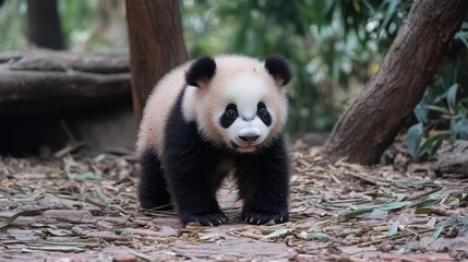 Fototapeta premium Endangered baby Pandas in Chengdu China