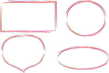 red colorful sketch different shapes frames set vector