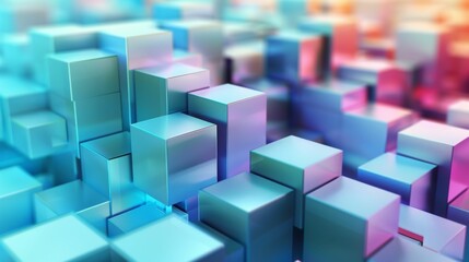 Obraz premium A blue and purple image of many cubes