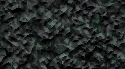 Abstract dark green and black low-poly background.