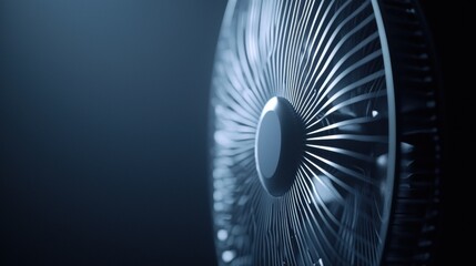 A fan with a black background