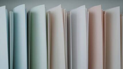 A row of books with different colored covers