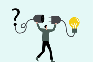 Idea connect with problem illustration