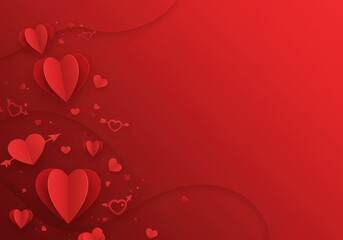 Valentine's Day banner with a romantic, 3D paper cut-out style.