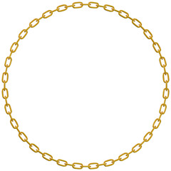 A link of golden chains in a circle.