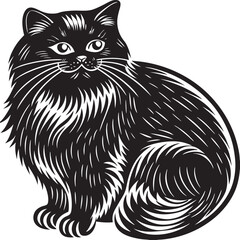Elegant Persian Cat Illustration