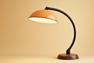 A stylish vintage desk lamp with a curved design and warm lighting sits against a minimal background, adding elegance and nostalgia.  