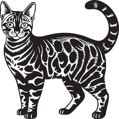 Fototapeta premium Intricate Russian Blue Cat Silhouette Artwork