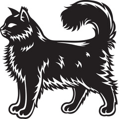 Elegant Maine Coon Silhouette Art