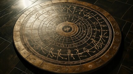 Fototapeta premium Astrological horoscope circle with zodiac sings