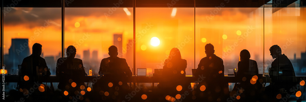 Poster a face-to-face session between the applicant and an hr specialist in a glass-walled meeting room, hi