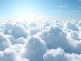 Stunning Aerial View of Fluffy White Cloudscape