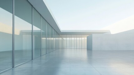 Fototapeta premium Architecture detail Glass wall Modern building exterior Abstract background