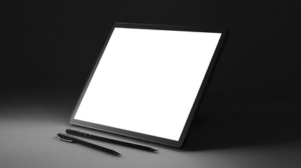 3d Digital Graphics Drawing Tablet Monitor Pen with tablet icon. Minimal tablet 3D render