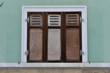 Old weatherboarded wooden windows, minimalism pictures