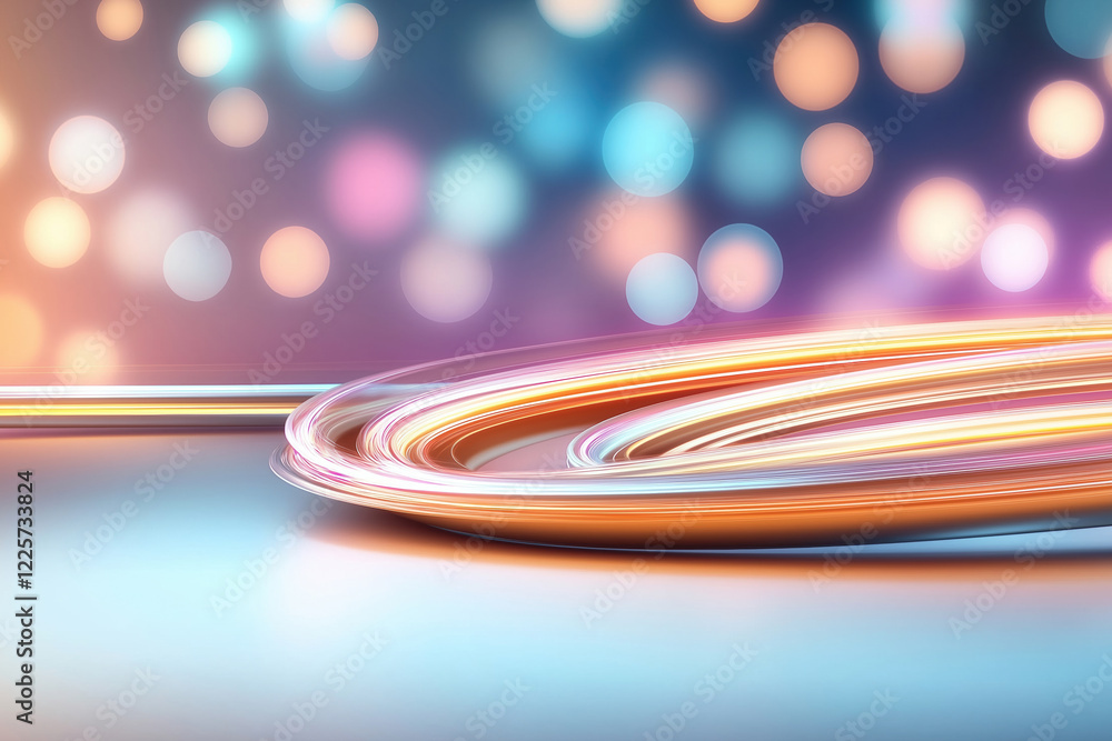 Poster colorful light trails create a dynamic and vibrant background in a creative design setting
