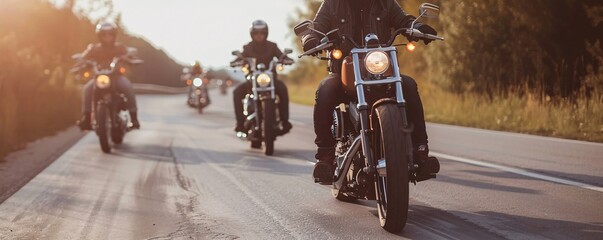 Group of riders enjoying a scenic motorcycle adventure
