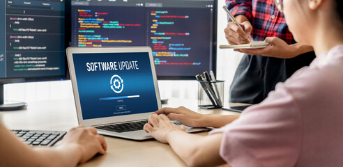 Software update on computer for brisk version of device software upgrade