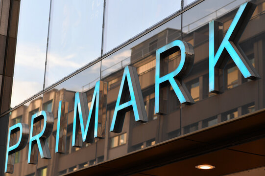 Germany, Mannheim, January 28. 2025, sign or lettering of PRIMARK, an international discount clothing retailer headquartered in Dublin in the Republic of Ireland