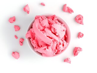 Strawberry yogurt ice drink with creamy texture