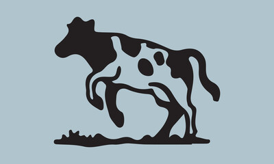 Print create cow silhouette vector style with white background 'illustration, vector, cow, mammal, animal, symbol, black and white, cowboy, drop, gardening, horizontal, horse, lifestyles, rain, seed, 