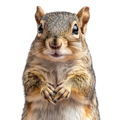 Fototapeta premium Curious squirrel displaying intricate fur and engaging posture, isolated on a transparent background. PNG