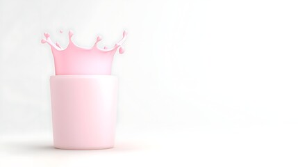 Strawberry milk and yogurt drink with splash