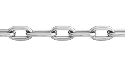 Obraz premium Inspecting a shiny metallic chain with smooth links, isolated on a transparent background. PNG