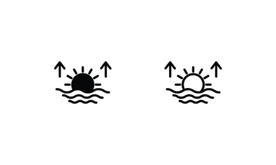 Sunrise icons set vector stock illustration