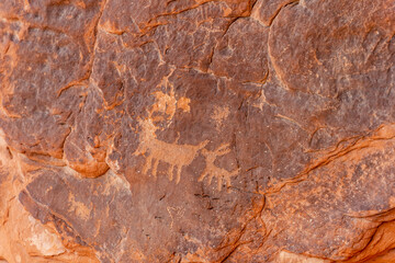 Prehistoric Petroglyphs in the Valley of Fire State Park, Nevada