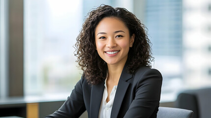 Portrait of a professional office worker in a modern corporate setting