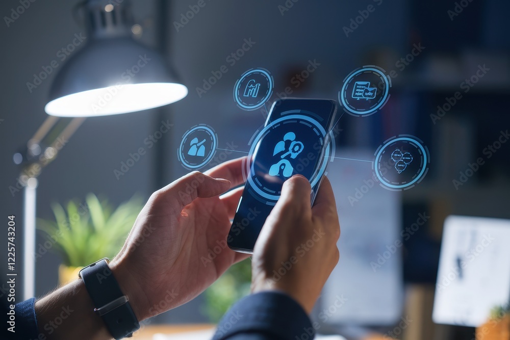 Poster modern digital technology for business and networking