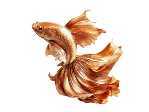 Isolated bronze shimmering goldfish