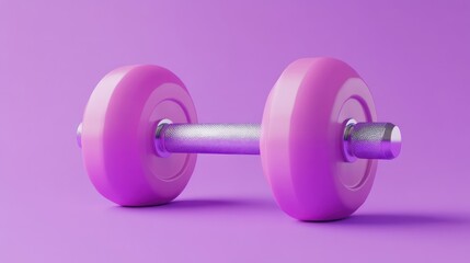 3d Dumbbell icon isolated on purple background. Workout gym tools, Sport equipment, 3D render