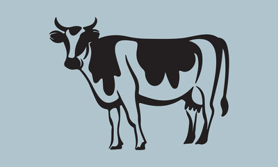 Print create cow silhouette vector style with white background 'illustration, vector, cow, mammal, animal, symbol, black and white, cowboy, drop, gardening, horizontal, horse, lifestyles, rain, seed, 