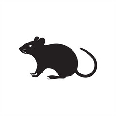 Obraz premium Minimalist mouse Silhouette in Black