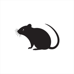 Obraz premium Minimalist mouse Silhouette in Black