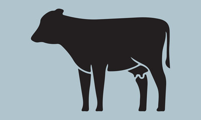 Print create cow silhouette vector style with white background 'illustration, vector, cow, mammal, animal, symbol, black and white, cowboy, drop, gardening, horizontal, horse, lifestyles, rain, seed, 