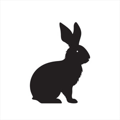 Obraz premium Minimalist Rabbit Silhouette in Black