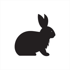 Obraz premium Minimalist Rabbit Silhouette in Black