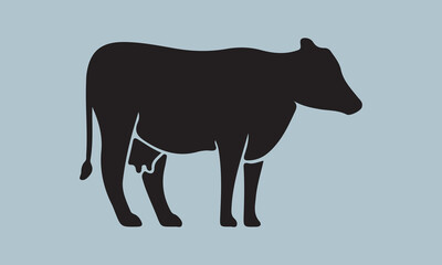 Print create cow silhouette vector style with white background 'illustration, vector, cow, mammal, animal, symbol, black and white, cowboy, drop, gardening, horizontal, horse, lifestyles, rain, seed, 