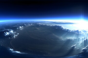 Stunning Earth From Space Sunrise Above Cloudscape