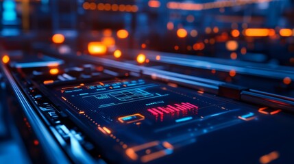 Futuristic Blue And Orange Digital Technology Interface