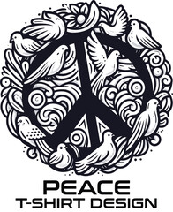 Peace Vector T Shirt Design