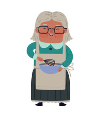 Grandma Mixing Cake Batter