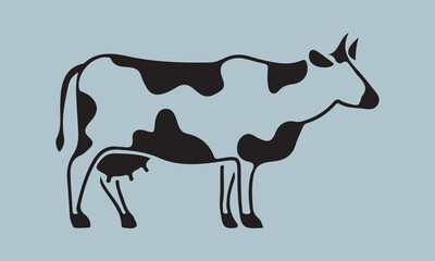 Print create cow silhouette vector style with white background 'illustration, vector, cow, mammal, animal, symbol, black and white, cowboy, drop, gardening, horizontal, horse, lifestyles, rain, seed, 